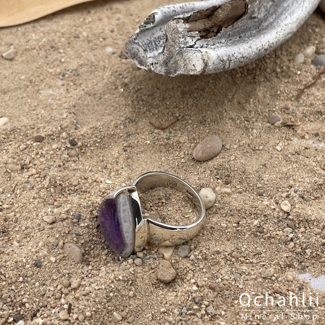 Anillo de plata Amethist-Elestiaal-Ster (México) talla 57