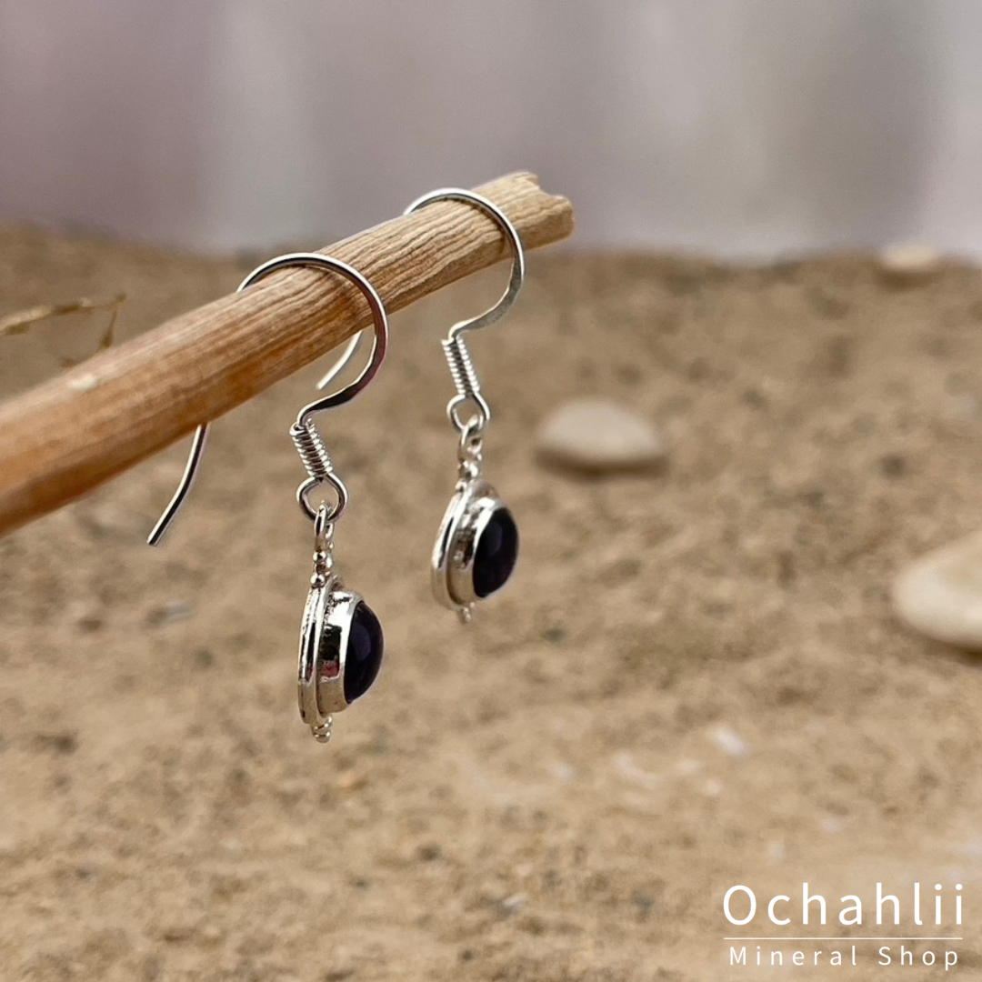 Amethyst silver earrings
