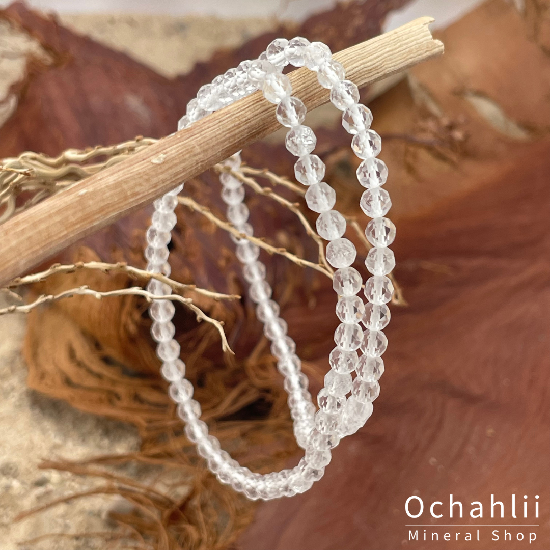 Bergkristal armband facet 4 mm