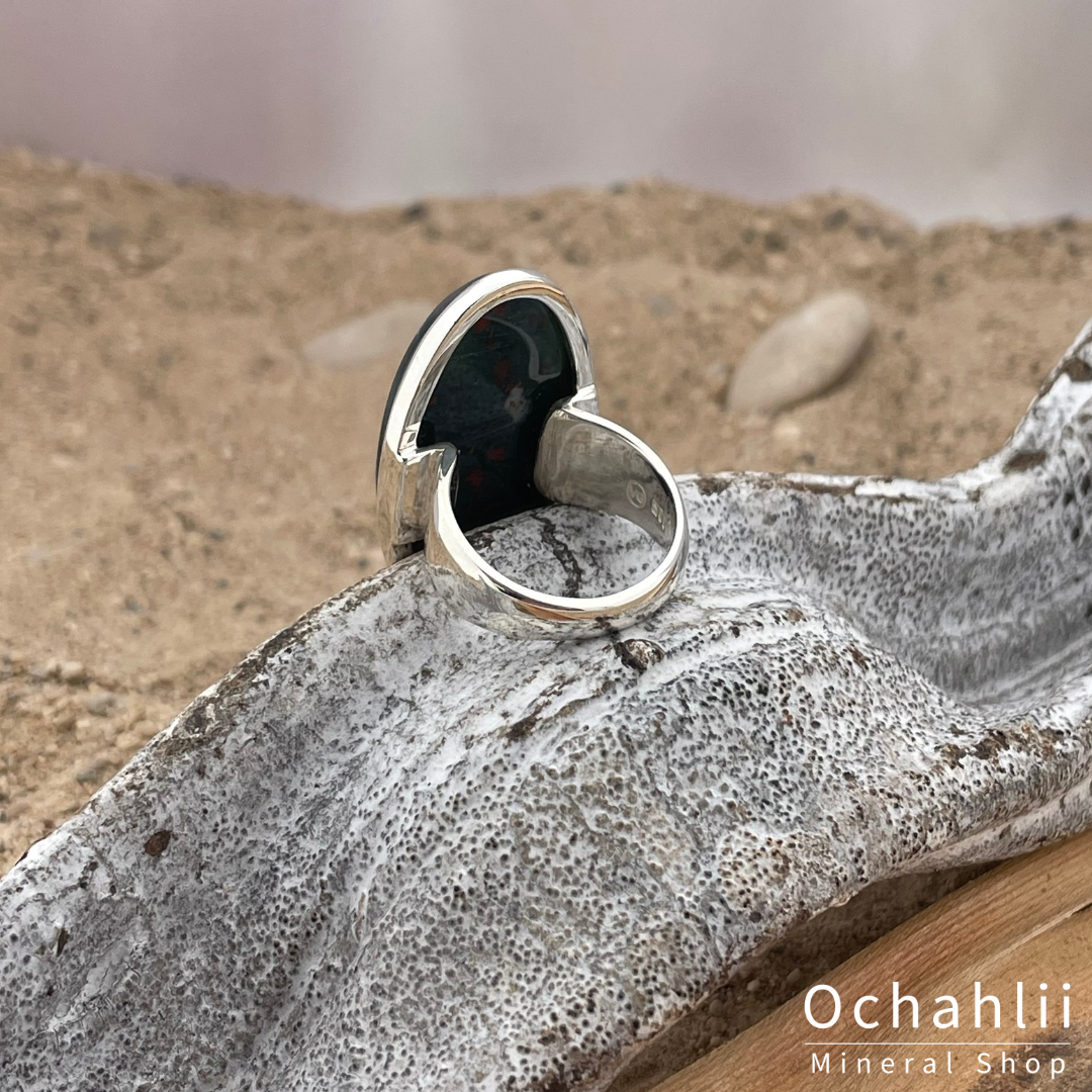 Bague héliotrope en argent taille 56