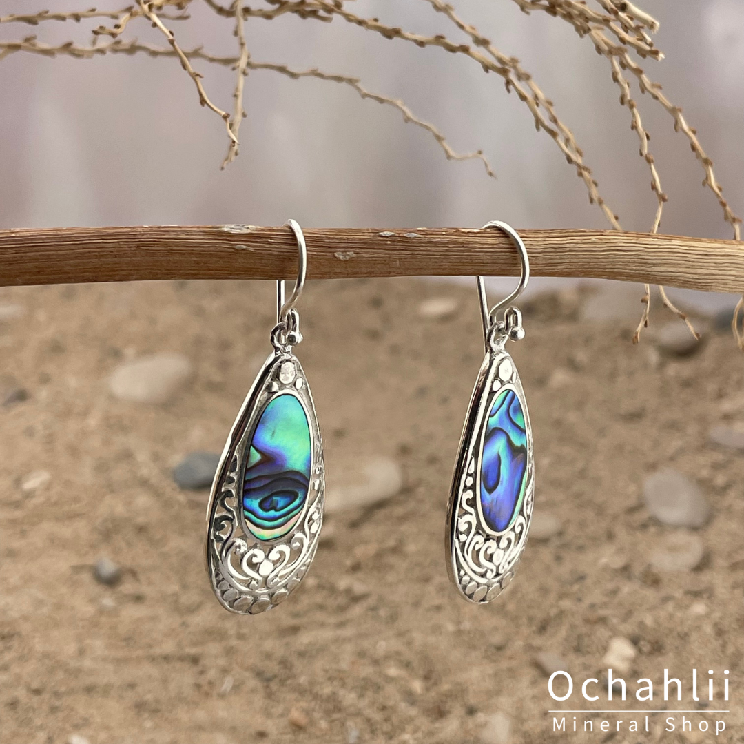 Pendientes de plata Paua