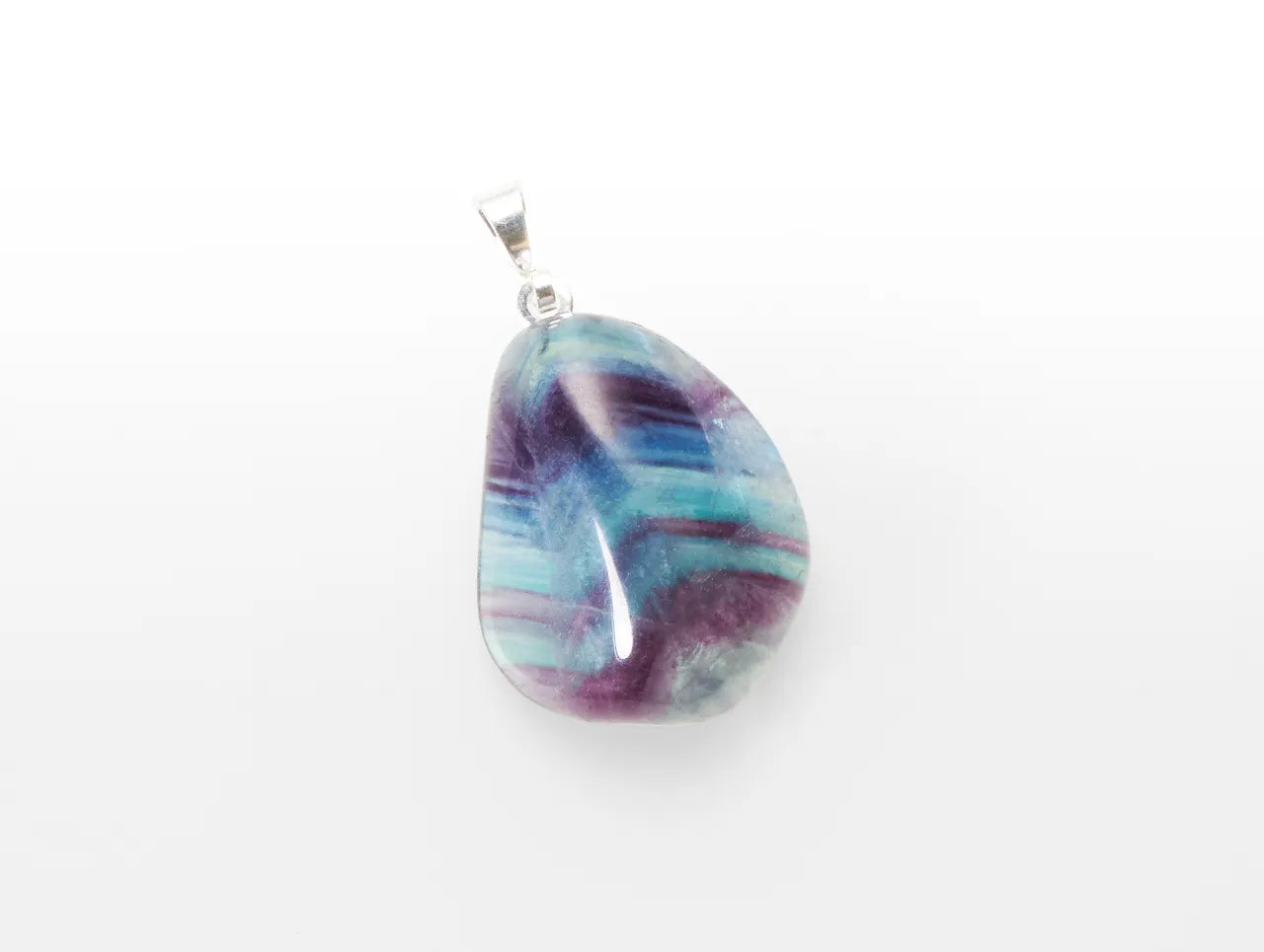 Pendentif en pierre roulée de fluorite