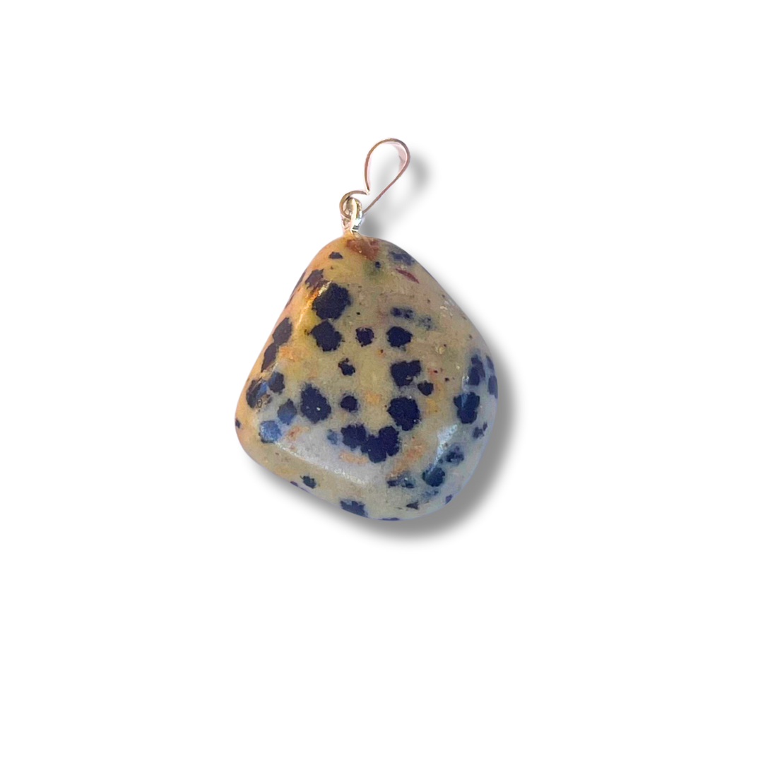 Colgante de piedra de tambor Jaspe Dálmata