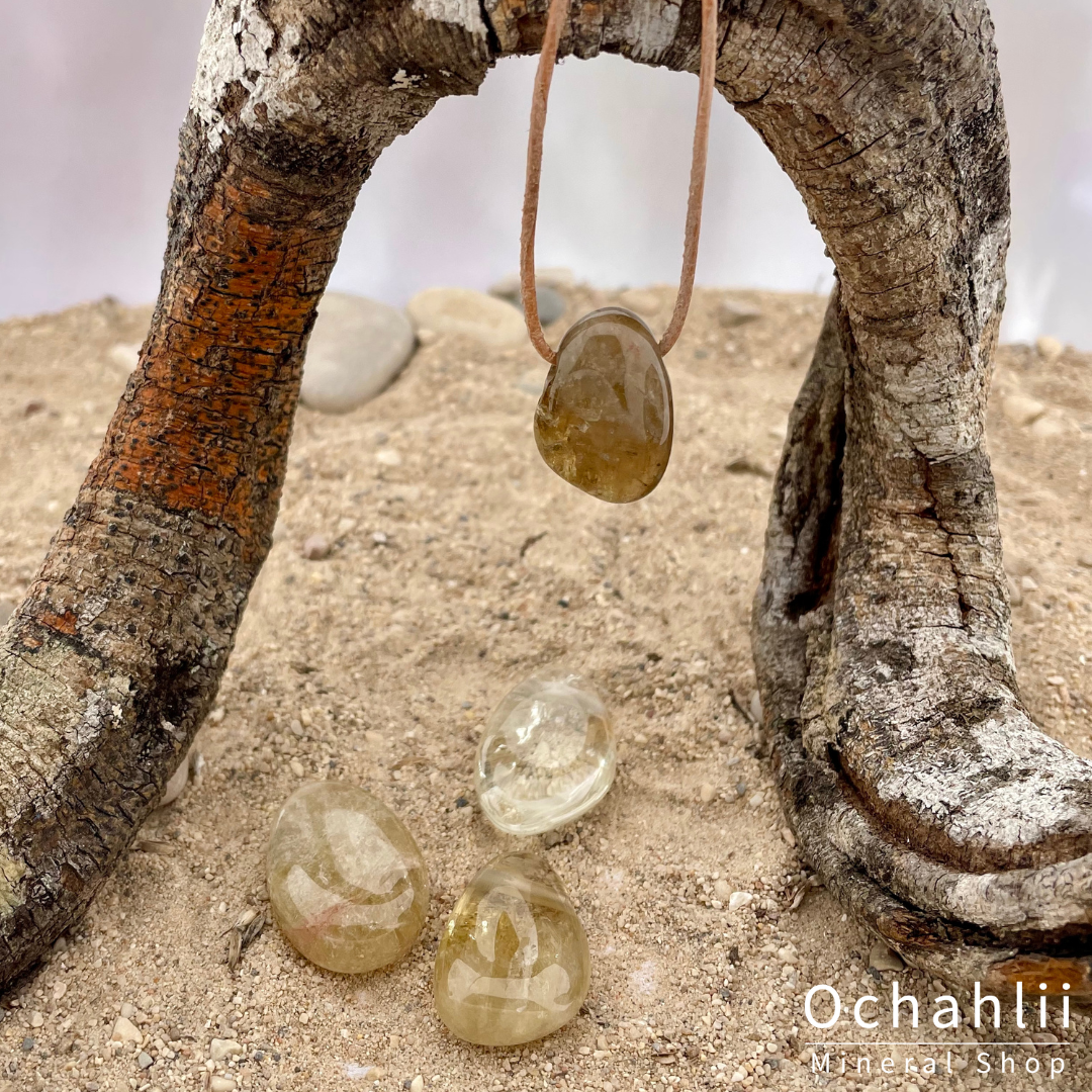 Citrine (natuurlijk) doorboorde hanger