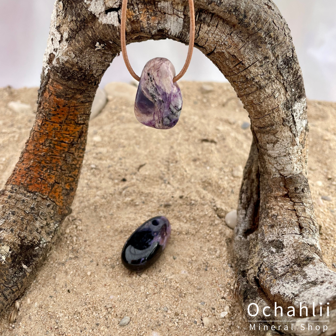 Charoite pierced pendant