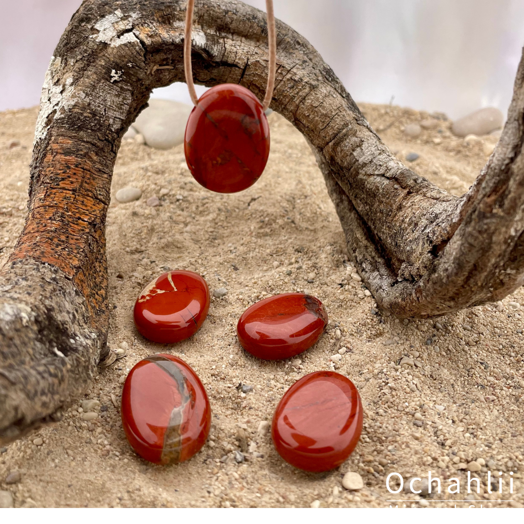 Jaspis Rood doorboorde hanger