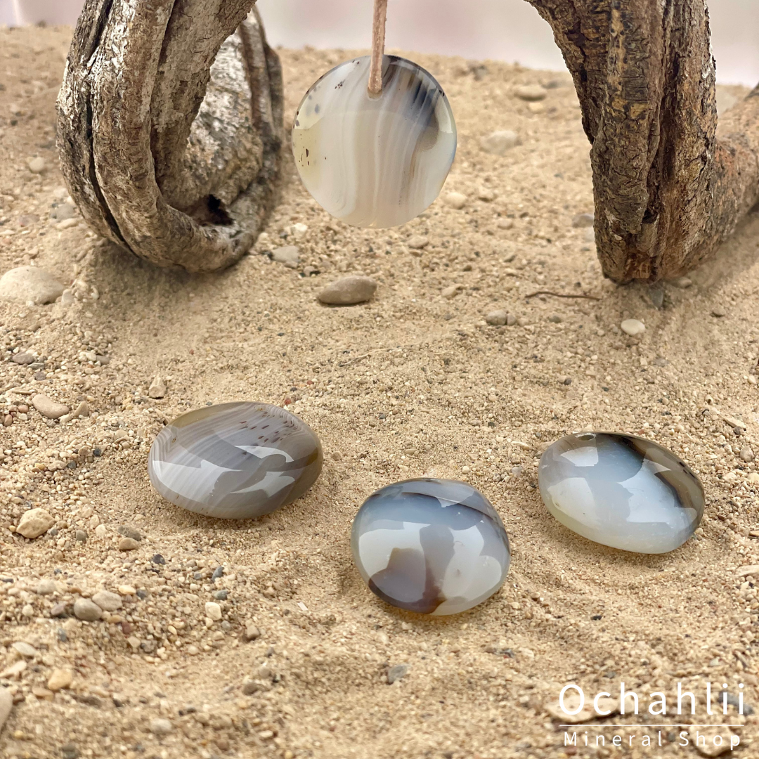 Pendentif percé agate arbre