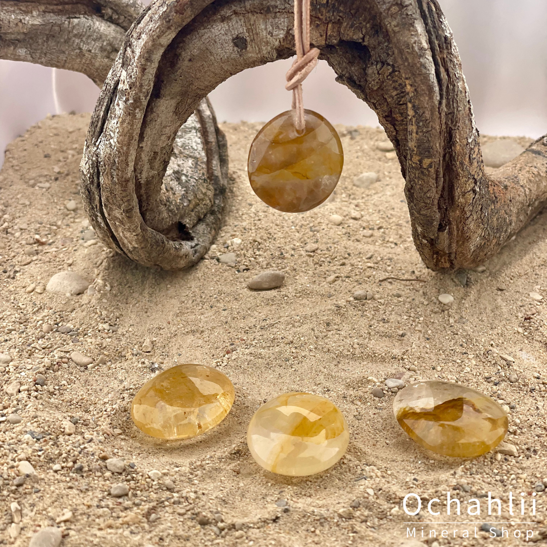 Colgante perforado de Cuarzo Limonita Amarillo (Golden Healer)