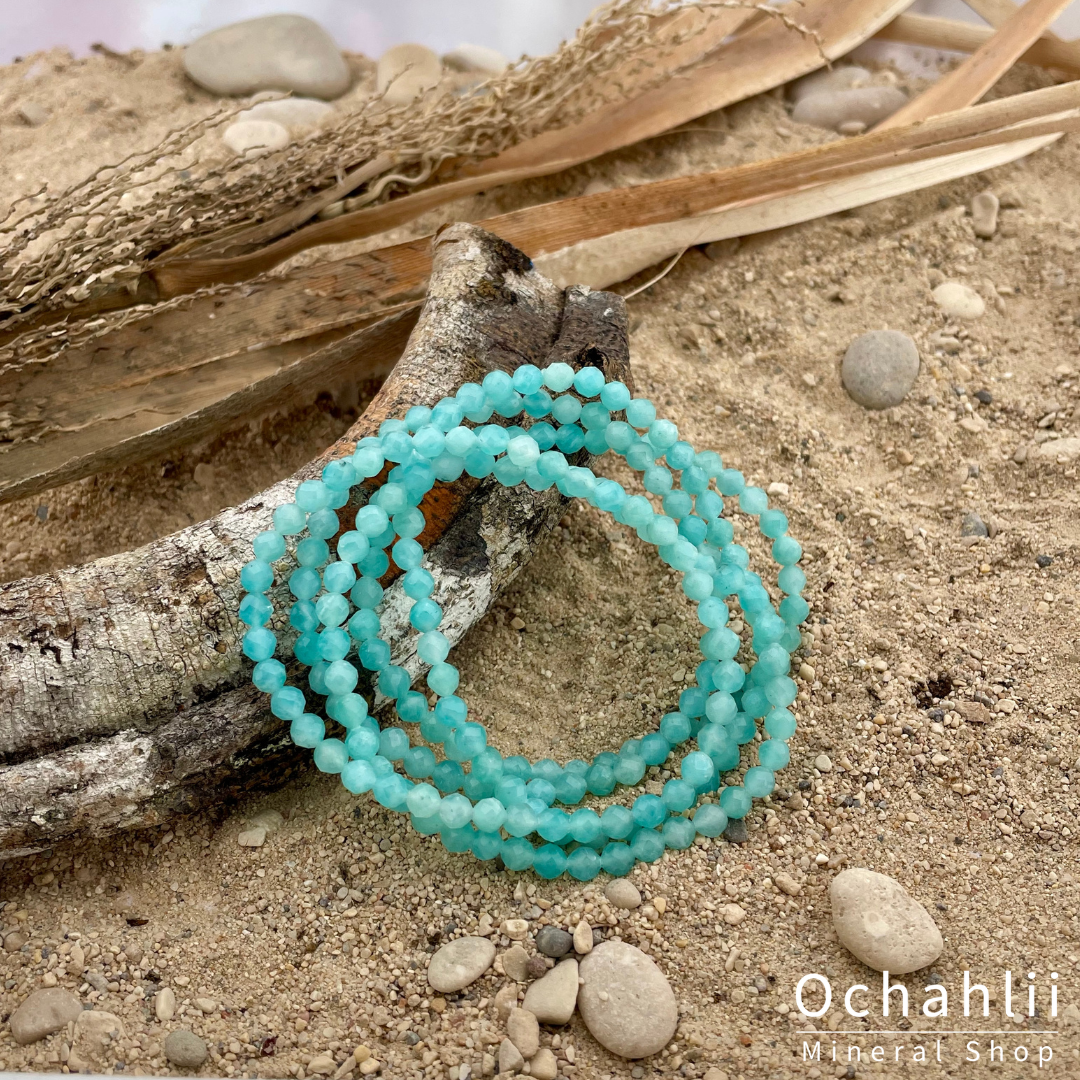 Amazonite ball bracelet facet 4mm "Balance"