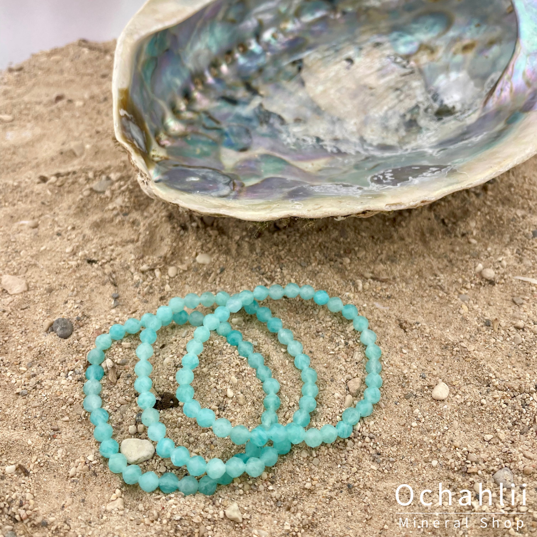 Amazonite bracelet facet 4mm