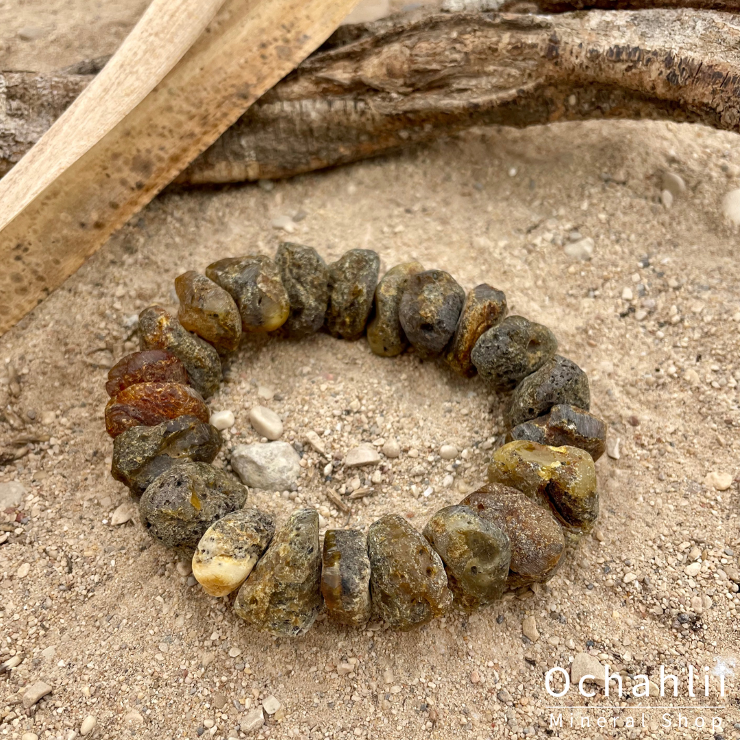 pulsera de ámbar en bruto