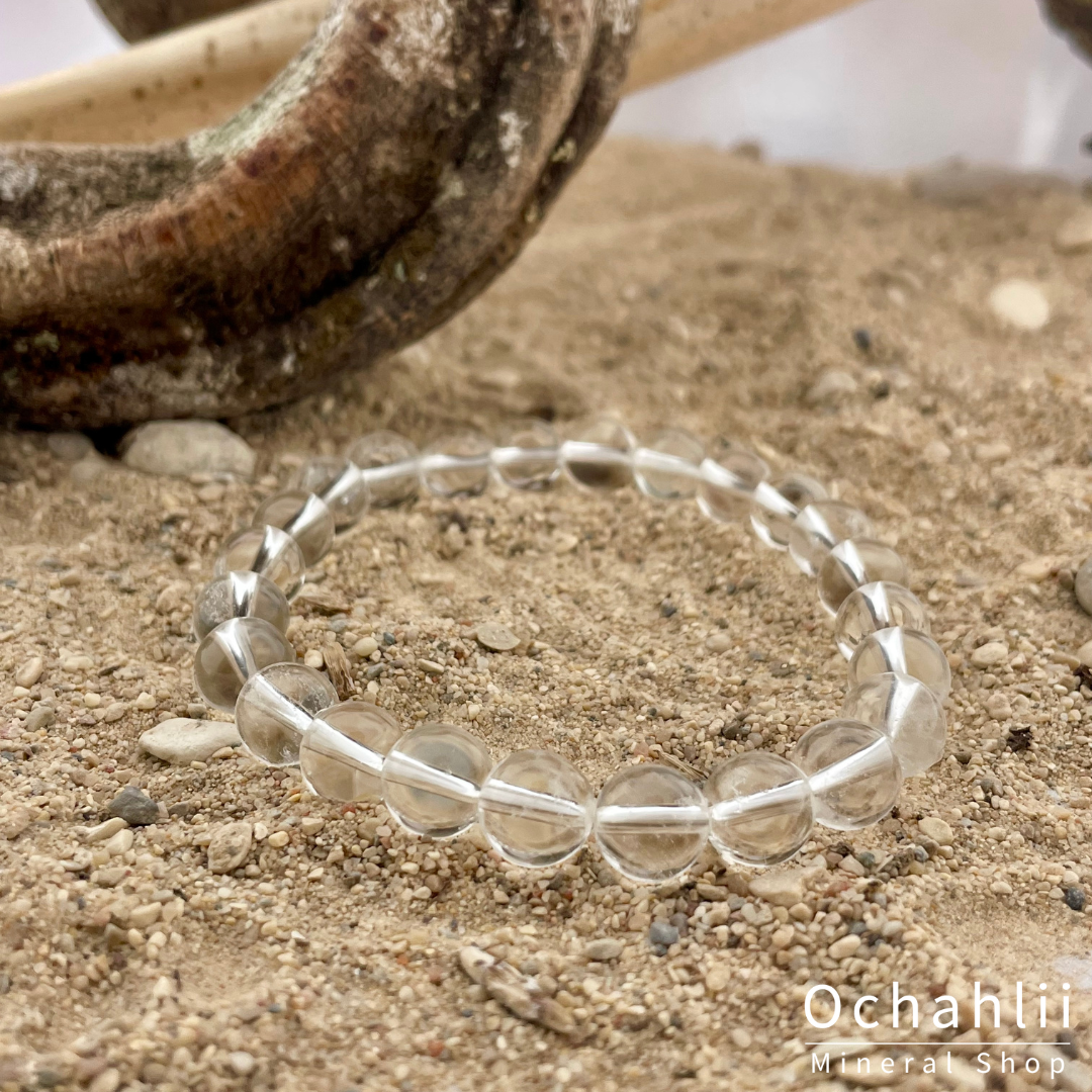 Pulsera de cristal de roca de 8 mm
