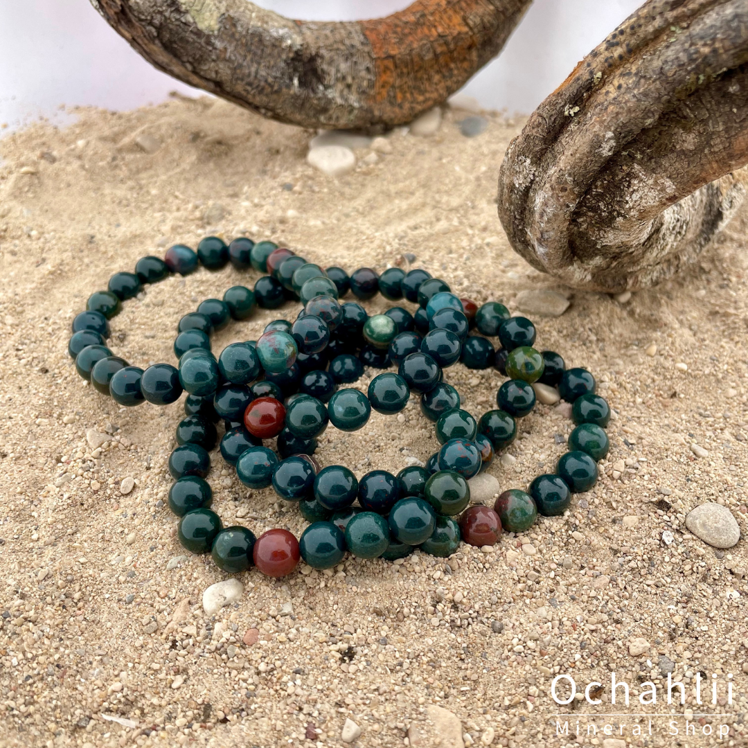 Heliotroop (Bloedjaspis) armband 8mm