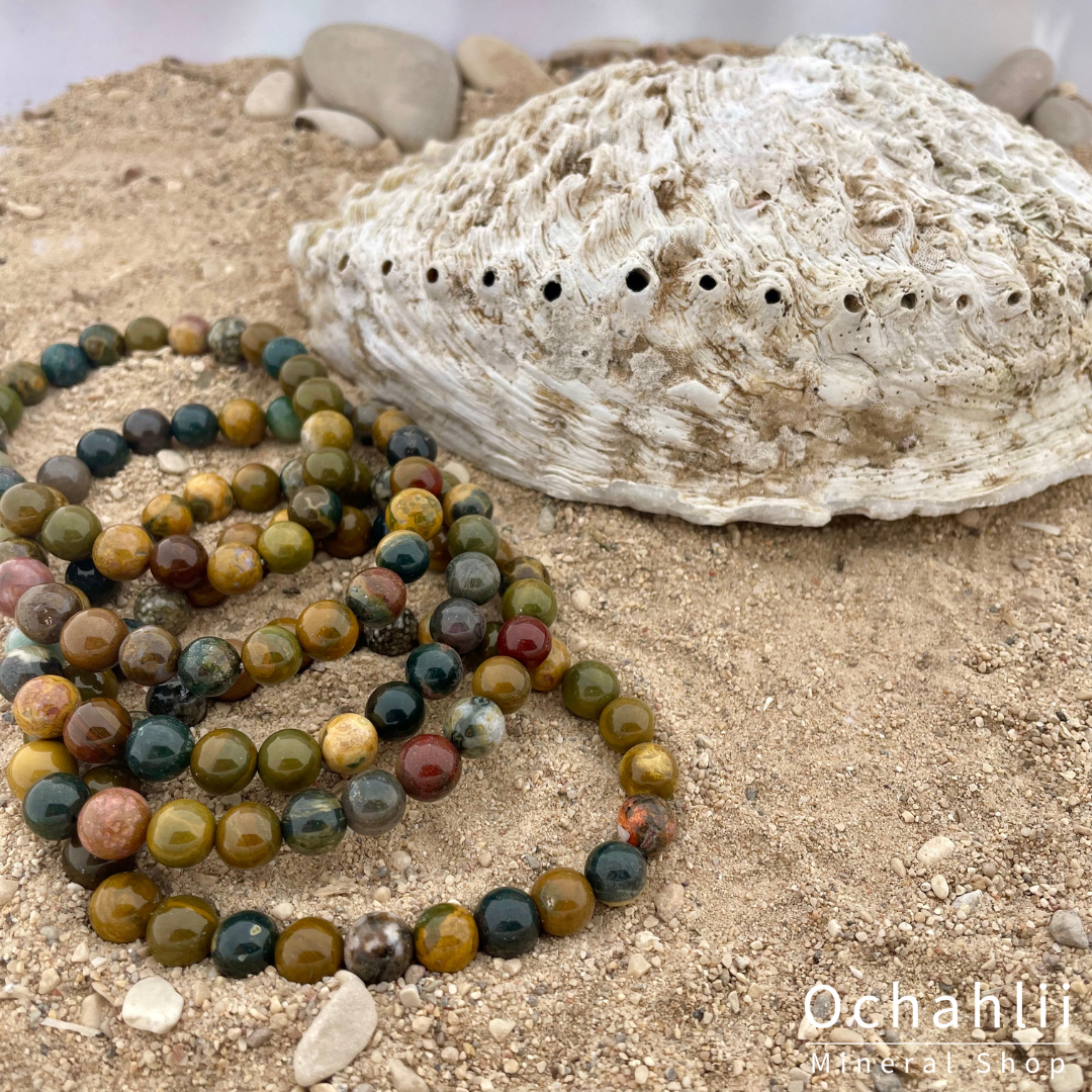 Jaspis Oceaan armband 8mm