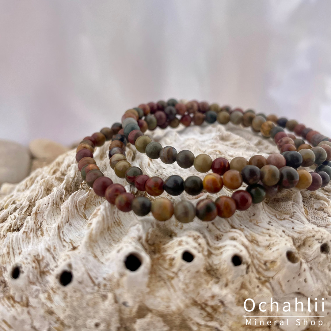 Jaspis Polychroom armband 4mm