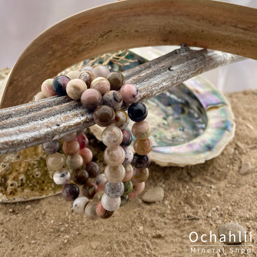 Roze Andesopaal armband 10mm