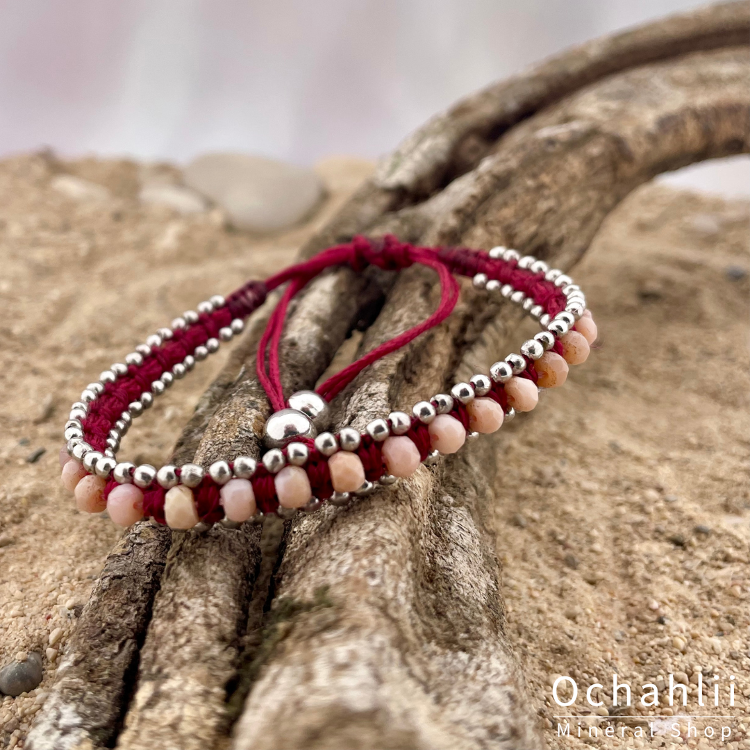 Roze Andesopaal armband facet 4mm