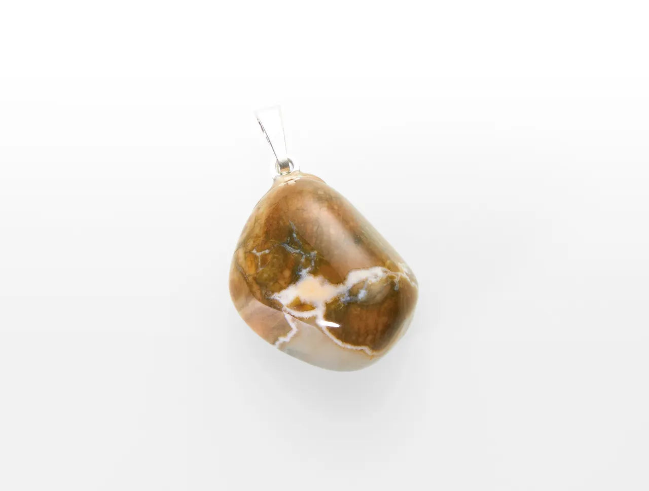 Pendentif en pierre roulée de rhyolite