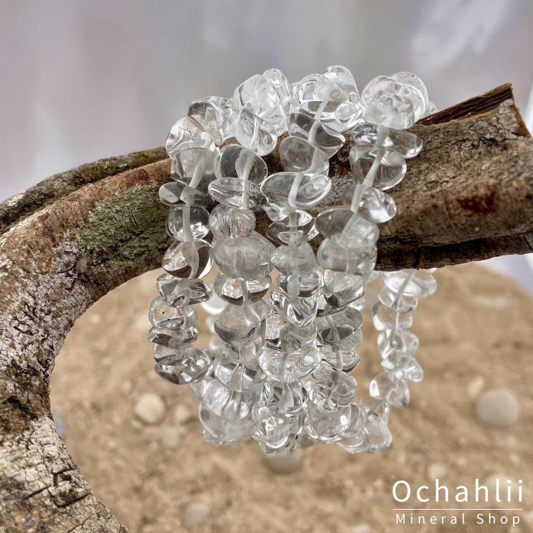 Bracelet fendu en cristal de roche