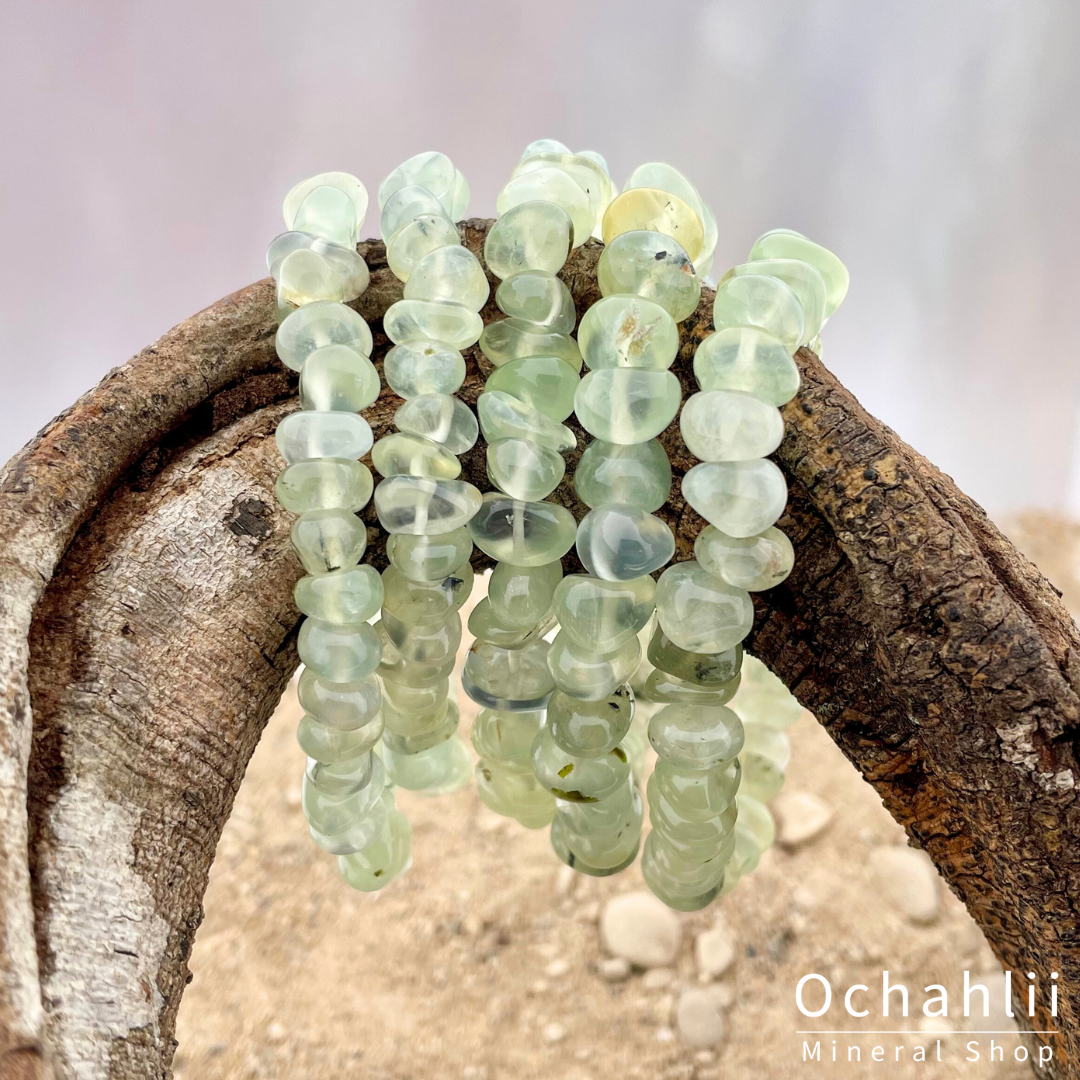 Bracelet fendu en préhnite