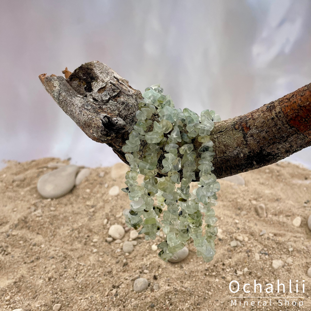 Prehnite split bracelet