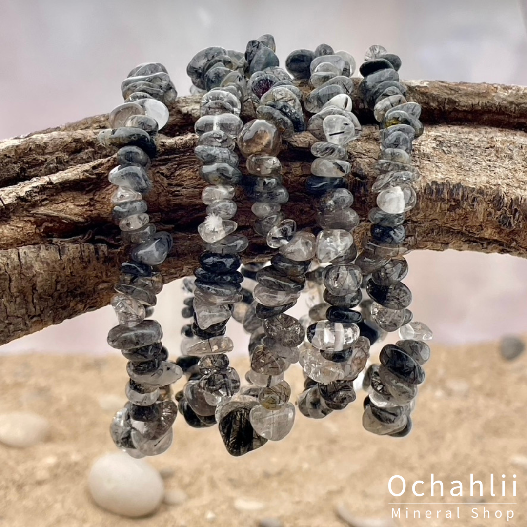 pulsera de fragmentos de cuarzo turmalina