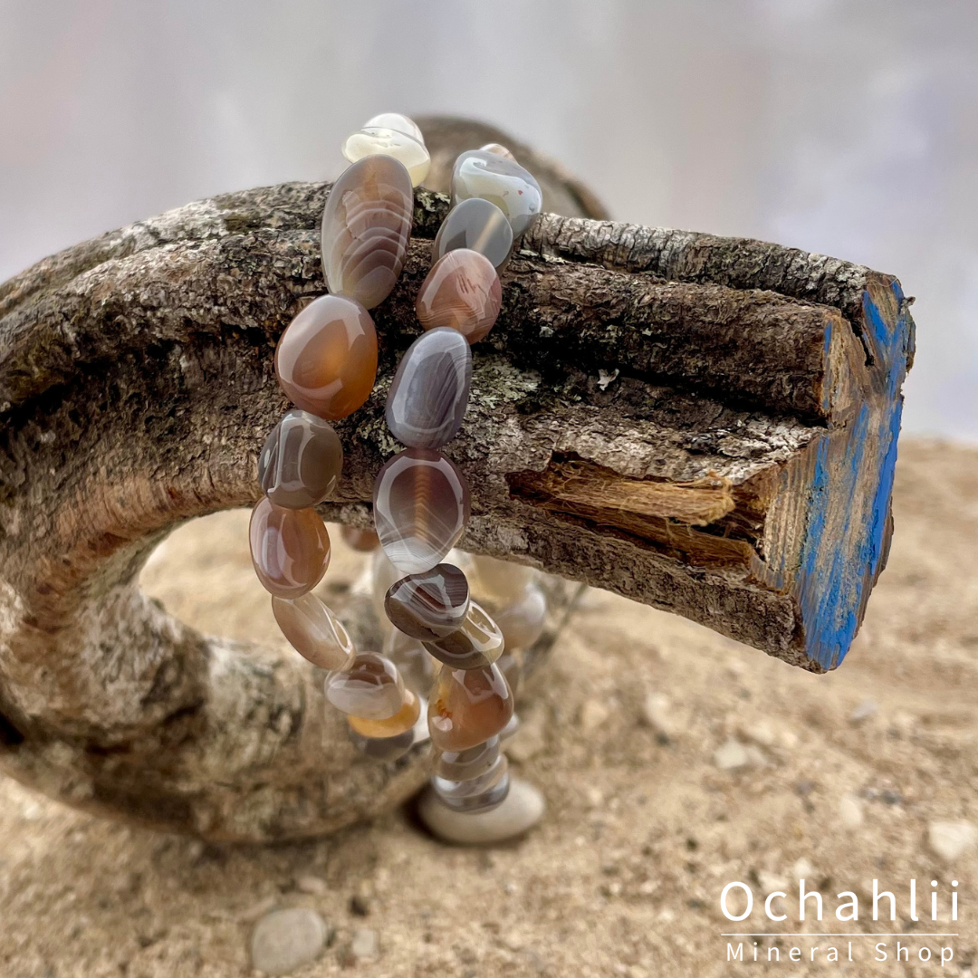 Bracelet pépite d'Agate du Botswana