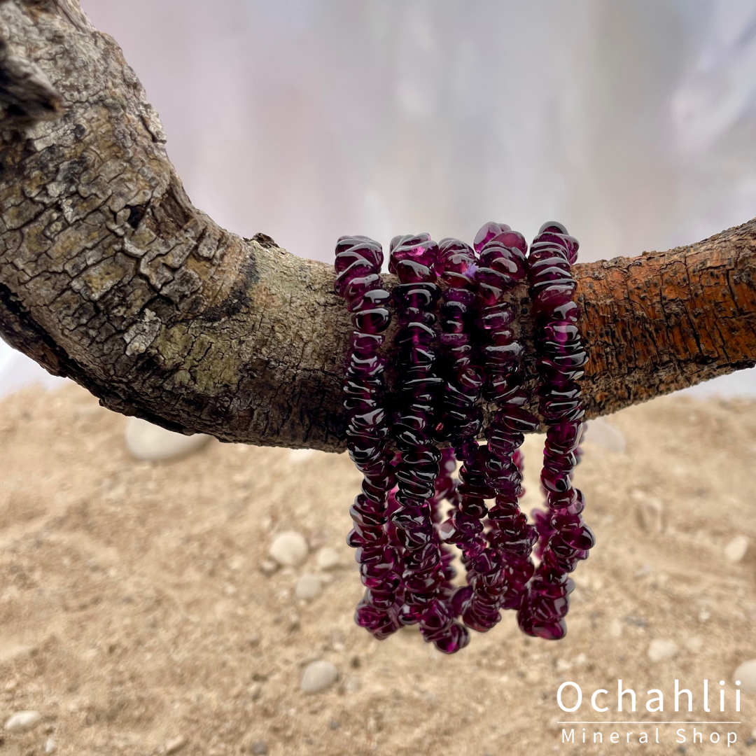 Garnet Rhodolite split bracelet