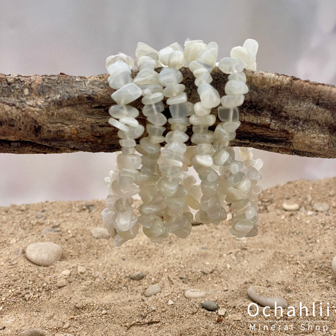 Rainbow Moonstone split bracelet