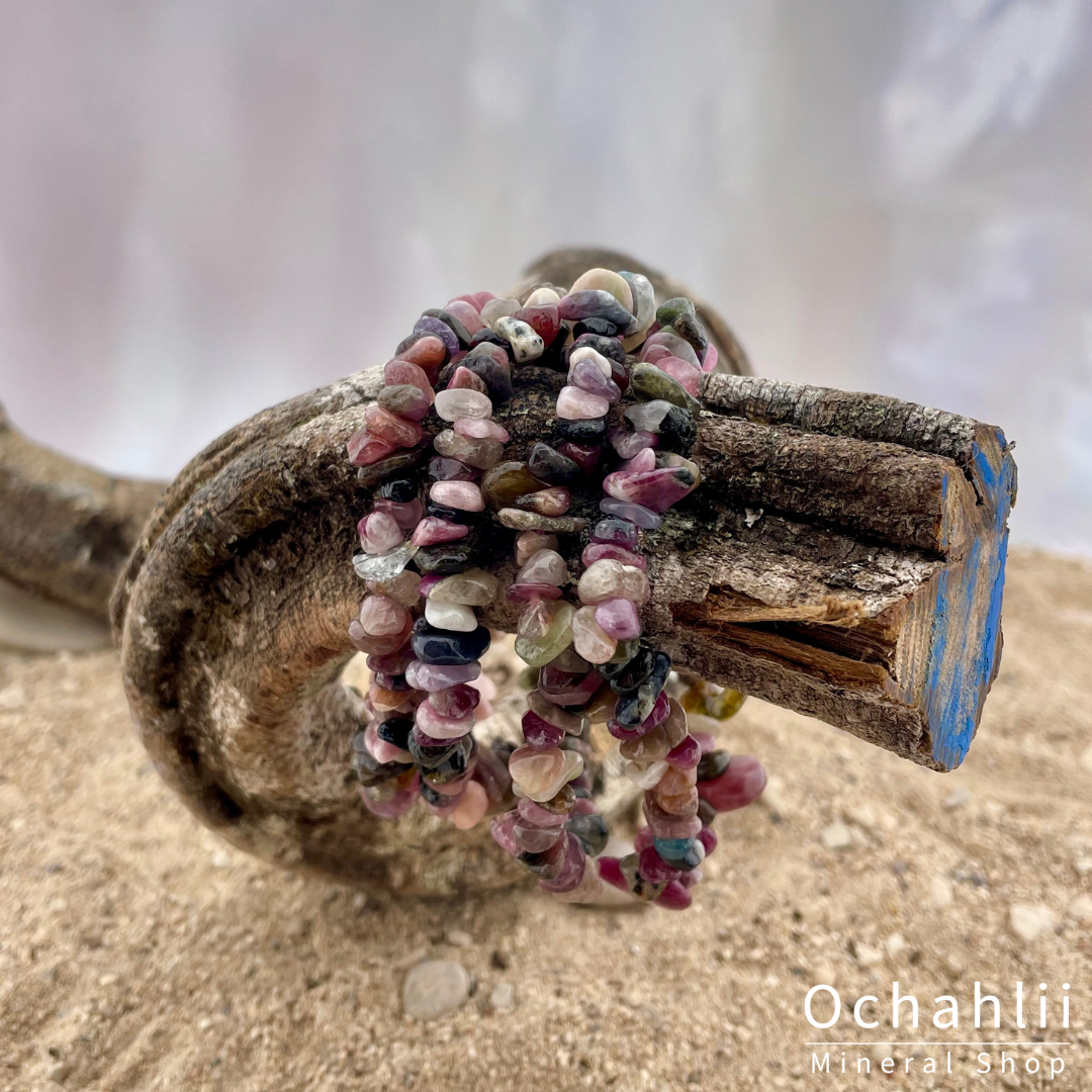 Tourmaline multicolored split bracelet