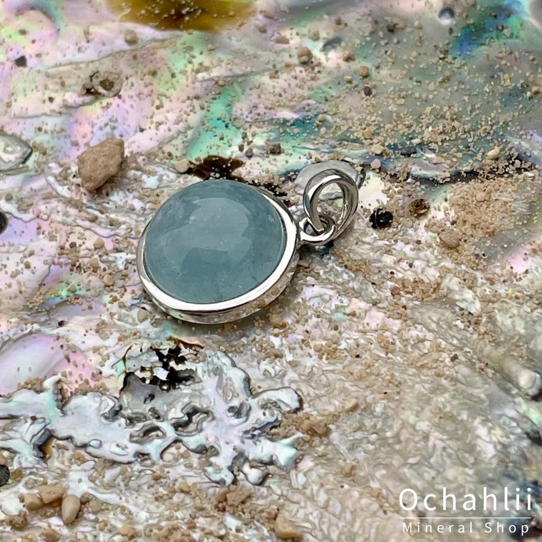 Pendentif en argent aigue-marine