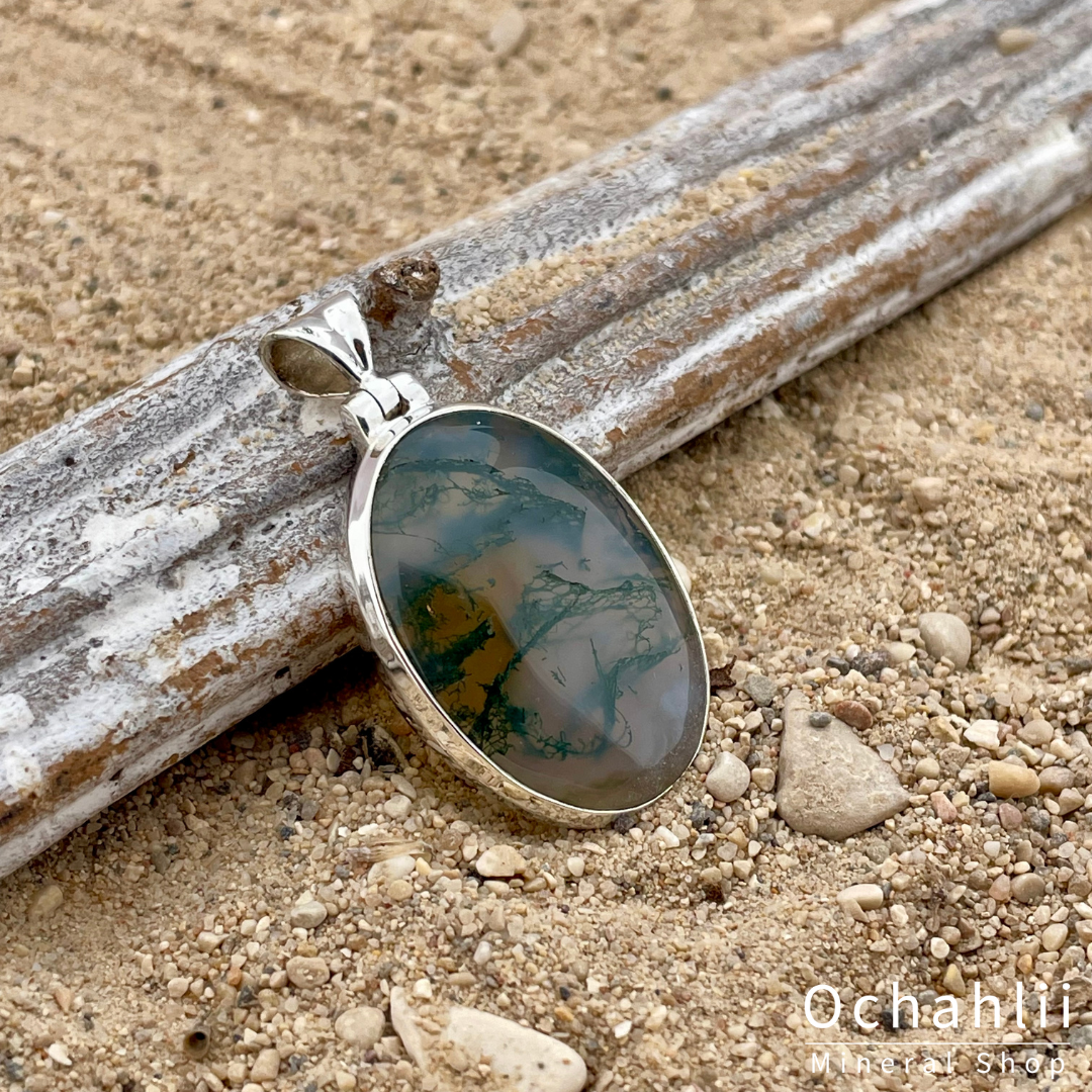 Mosagaat zilveren hanger