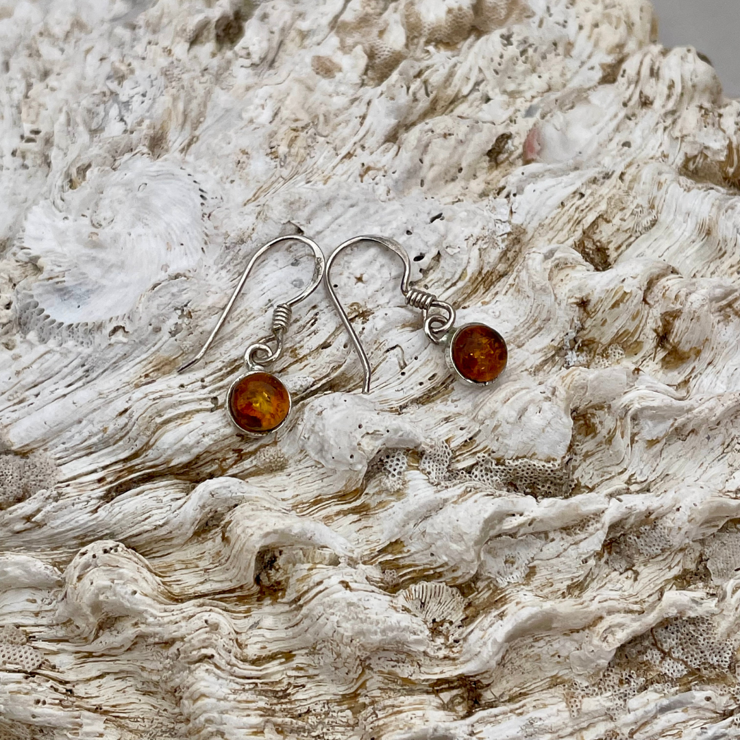 Boucles d'oreilles en argent ambre (ambre)