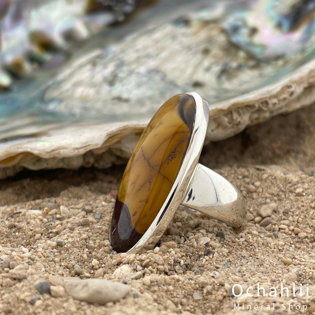 Mookaite silver ring size 58
