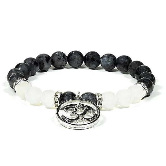 Pulsera Labradorita-Ágata Blanca