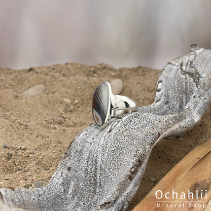 Bague agate argent taille 55