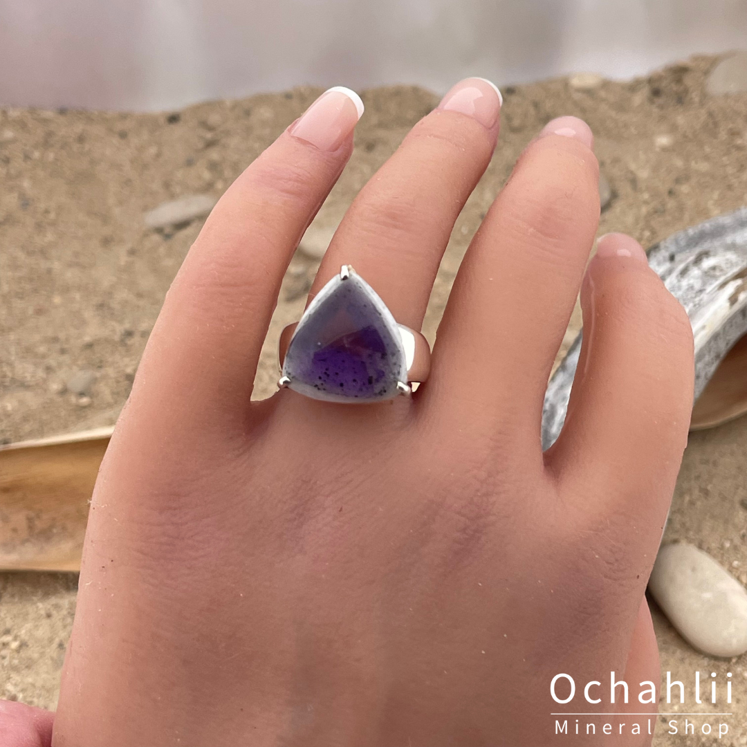 Anillo de plata Amethist-Elestiaal-Ster (México) talla 57