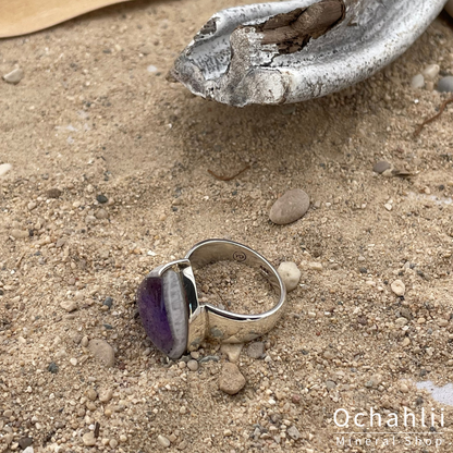 Anillo de plata Amethist-Elestiaal-Ster (México) talla 57