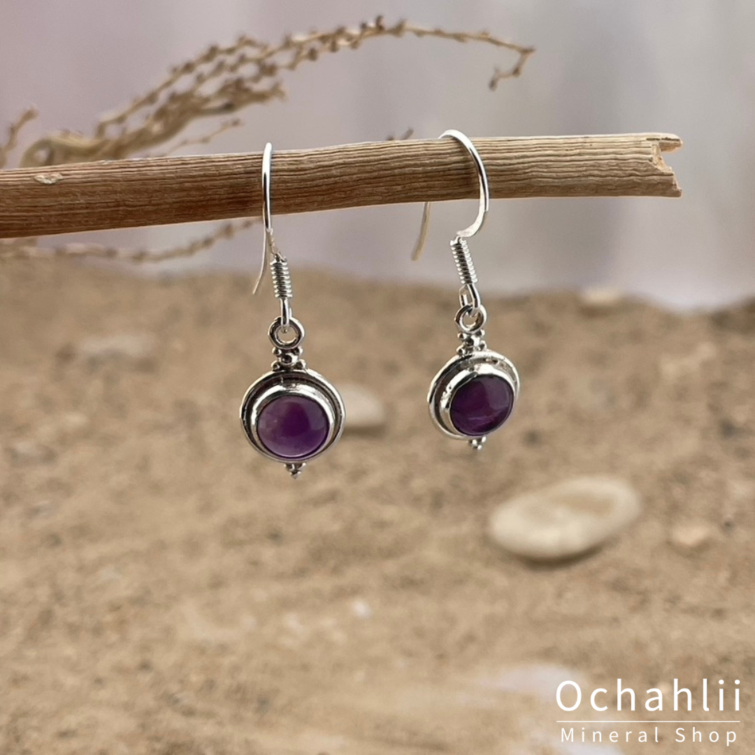 Amethyst silver earrings