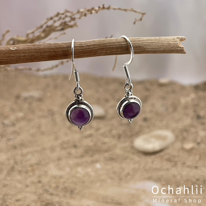 Amethyst silver earrings