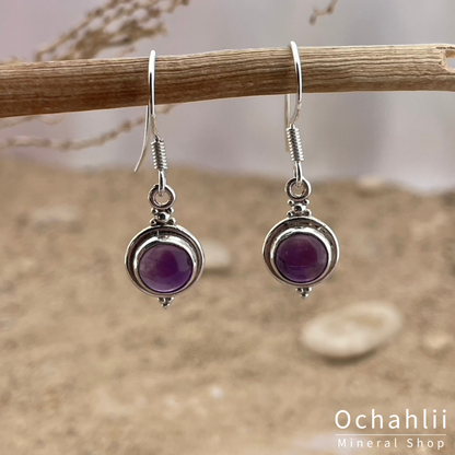 Amethyst silver earrings