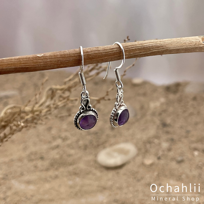 Amethyst silver earrings