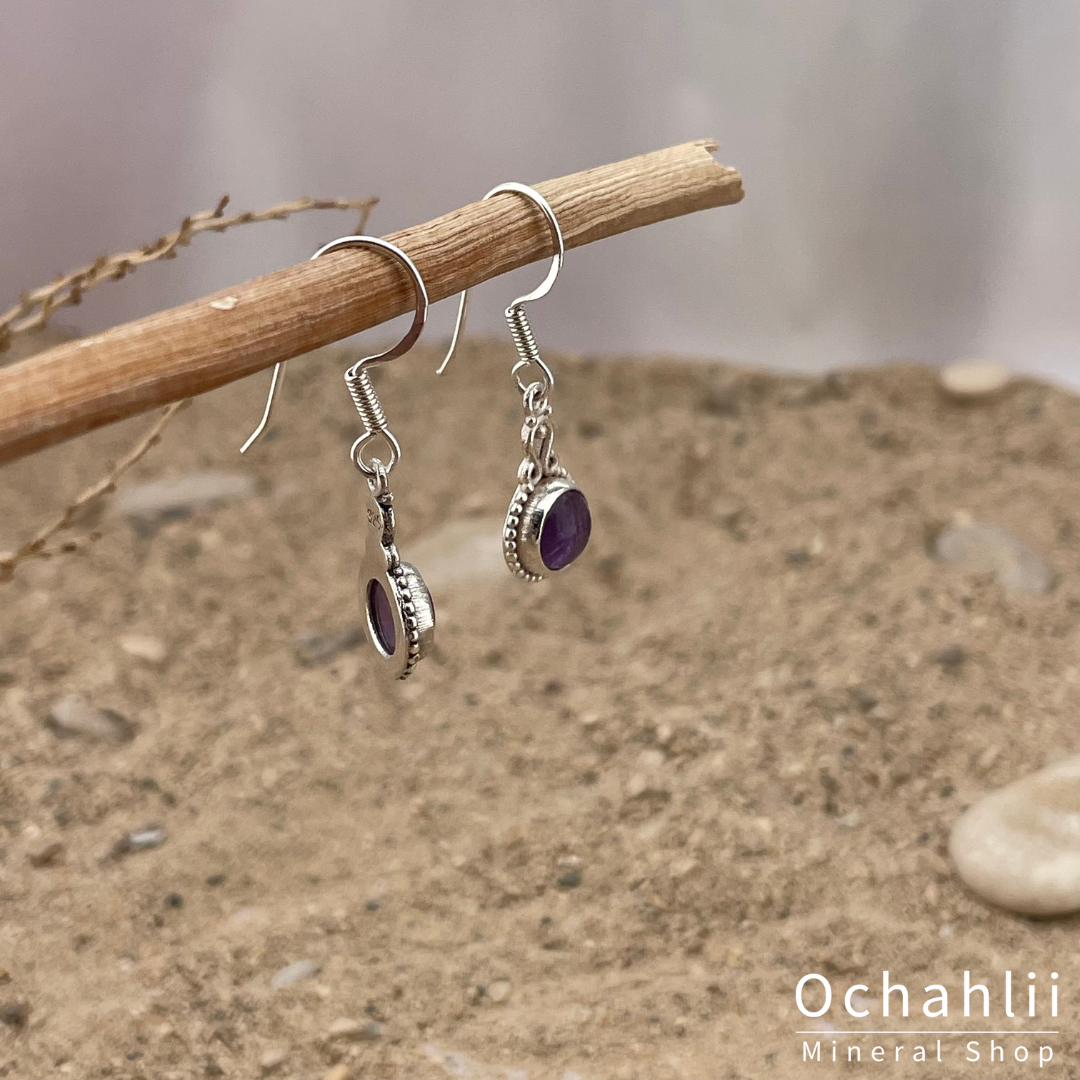 Amethyst silver earrings