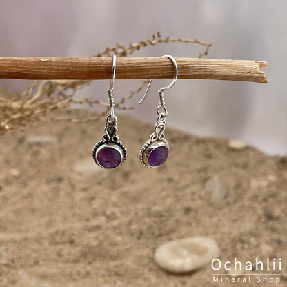 Amethyst silver earrings