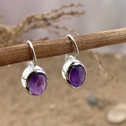 Amethyst silver earrings