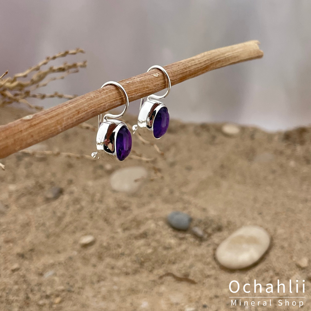 Amethyst silver earrings