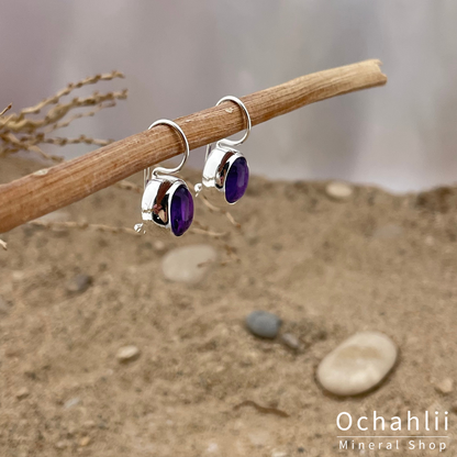 Amethyst silver earrings