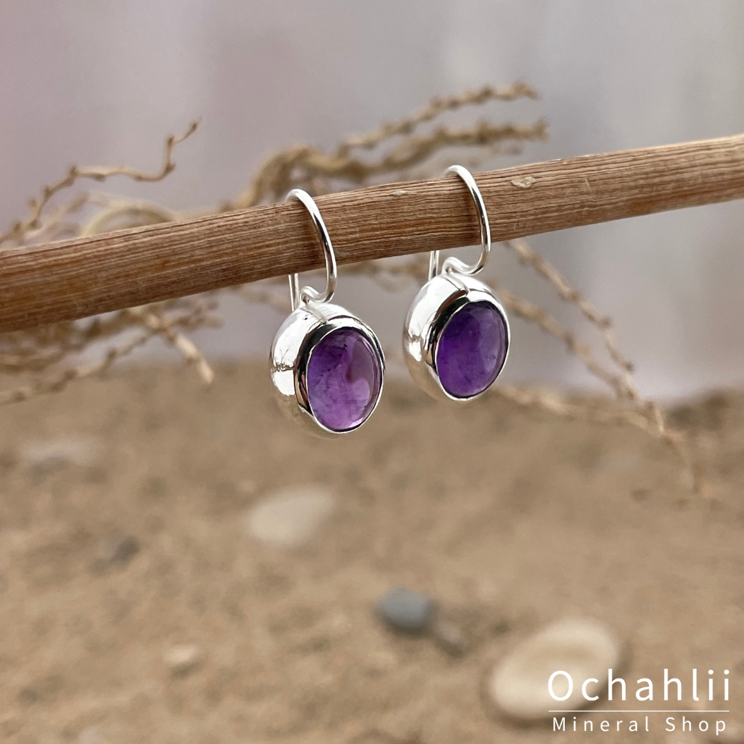 Amethyst silver earrings