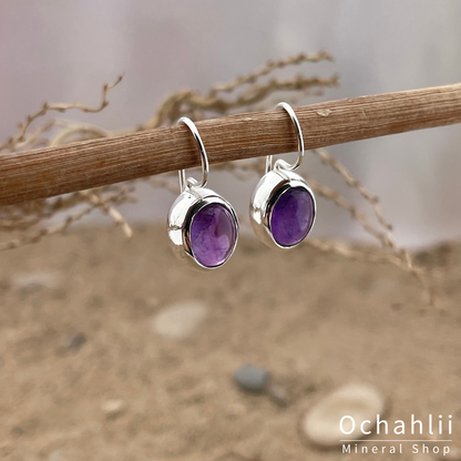 Amethyst silver earrings
