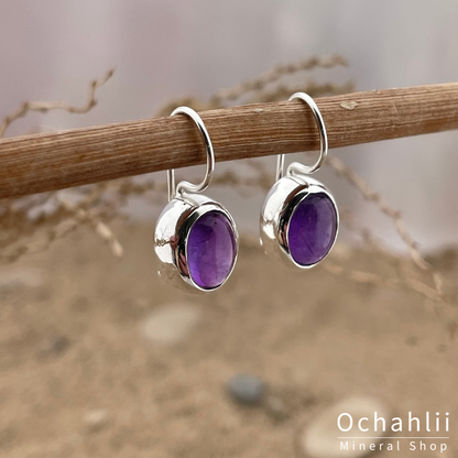 Amethyst silver earrings